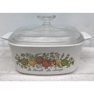 Vtg Corning Ware Spice Of Life Le Persil La Sauge 1.5 Quart A-1 1/2-B W Lid MCM